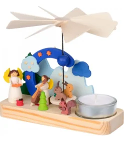 Petit Carrousel En Bois Anges Musiciens
