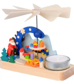 Petit Carrousel En Bois Père Noël Et Jouets