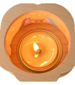 Petit Photophore En Bois Crèche De Noël