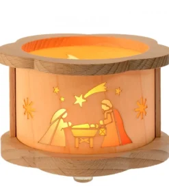 Petit Photophore En Bois Crèche De Noël