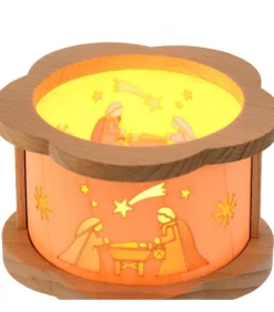 Petit Photophore En Bois Crèche De Noël