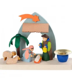 Petite Crèche De Noël Pour Enfant Avec Bougeoir