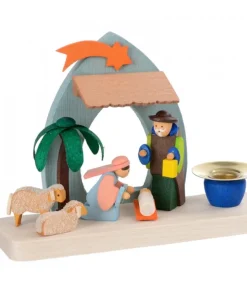 Petite Crèche De Noël Pour Enfant Avec Bougeoir