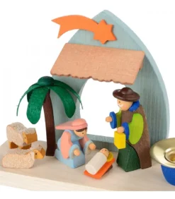 Petite Crèche De Noël Pour Enfant Avec Bougeoir