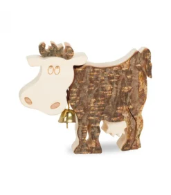 Petite Vache En Bois, 6 Cm