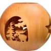 Photophore En Bois Forme Spherique, Motif, Motif Elan