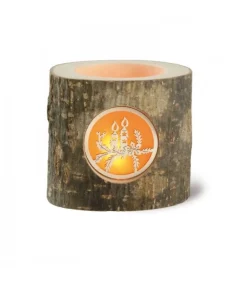 Photophore En Bois, Motif Bougies De Noël