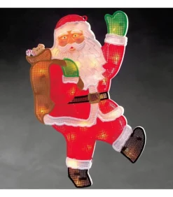 Père Noël Lumineux Qui Salue