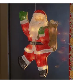 Père Noël Lumineux Qui Salue