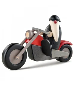 Père Noël Moderne A Moto Au Look Rocker