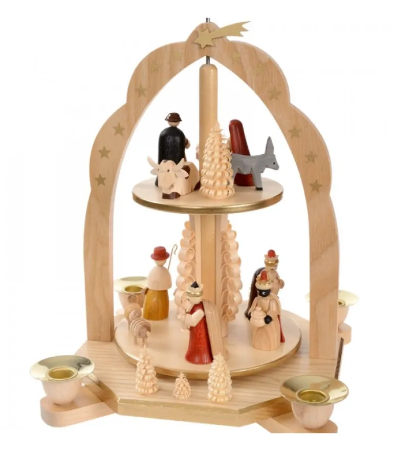 Pyramide Avec Scene De Crèche De Noël Complete