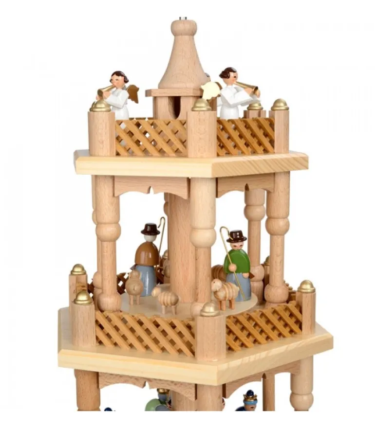 Pyramide De Noël 2 Etages Avec Personnages Couleur