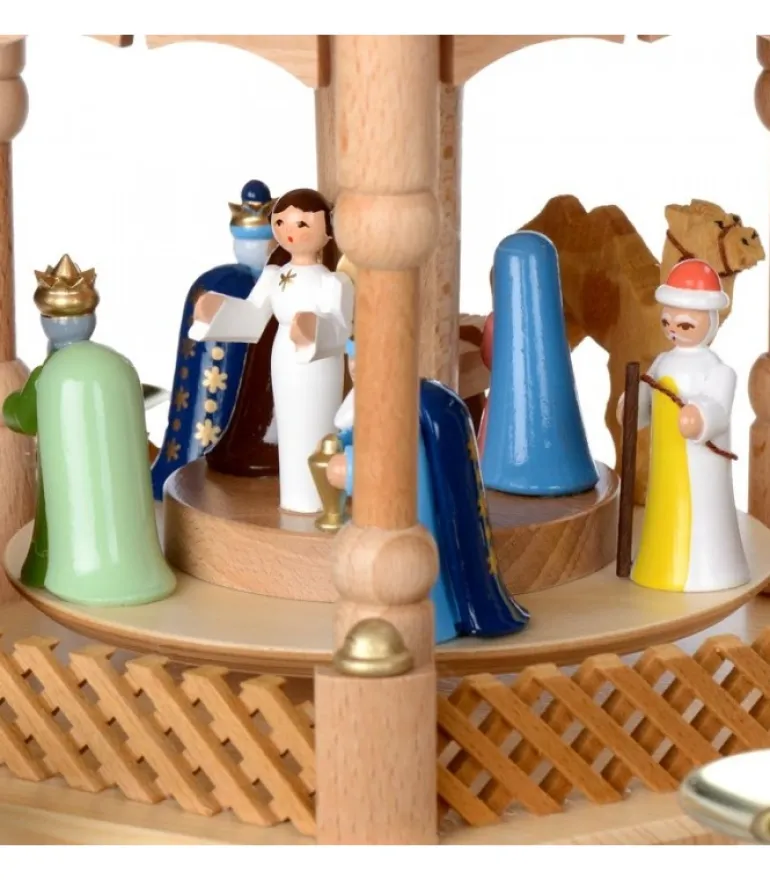 Pyramide De Noël 2 Etages Avec Personnages Couleur