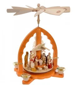 Pyramide De Noël Allemande Avec Une Arche Couleur Ocre