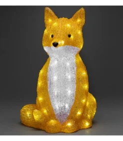 Renard Lumineux A Led En Acrylique, 40 Cm