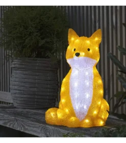 Renard Lumineux A Led En Acrylique, 40 Cm