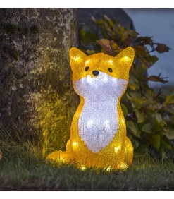 Renard Lumineux A Led En Acrylique, 27 Cm