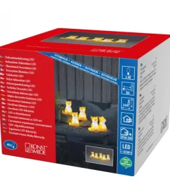 Renards Lumineux Acryliques Led Assis, Lot De 5, 12 Cm