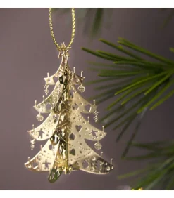 Sapin De Noël Dore A Suspendre