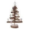 Sapin De Noël En Bois 29 Cm Avec Etoiles Et Anges