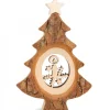 Sapin De Noël En Bois Avec Bougie Ciselee, 12 Cm