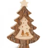Sapin De Noël En Bois Avec Gravure Elan, 15 Cm