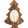 Sapin En Bois Avec Cerf Cisele, 18,5 Cm