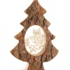 Sapin En Bois Avec Chouette Ciselee, 18,5 Cm