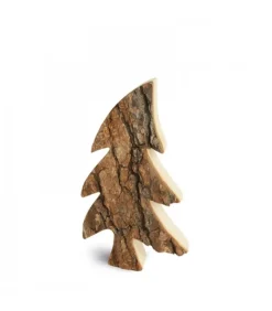 Sapin En Bois, Forme Penchee, 18 Cm
