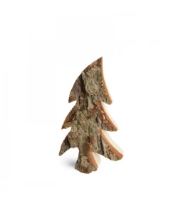 Sapin En Bois, Forme Penchee, 15 Cm