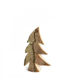 Sapin En Bois, Forme Penchee, 12 Cm