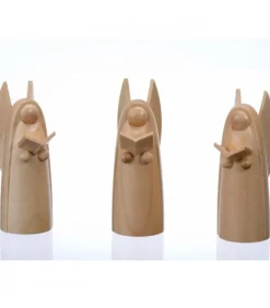 Trois Anges De Noël En Bois Pour Crèche, 6 Cm
