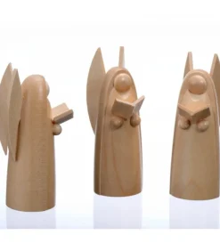 Trois Anges De Noël En Bois Pour Crèche, 6 Cm