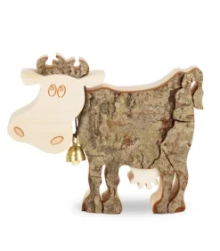 Vache En Bois, 9 Cm