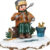 Village De Noël Miniature, Pecheur A La Ligne