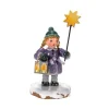 Village De Noël Miniature, Fillette Avec Etoile