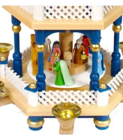 Weihnachtspyramid Allemande 2 Etages Blanc Bleu