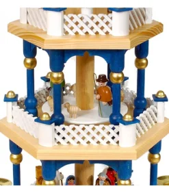 Weihnachtspyramid Allemande 2 Etages Blanc Bleu